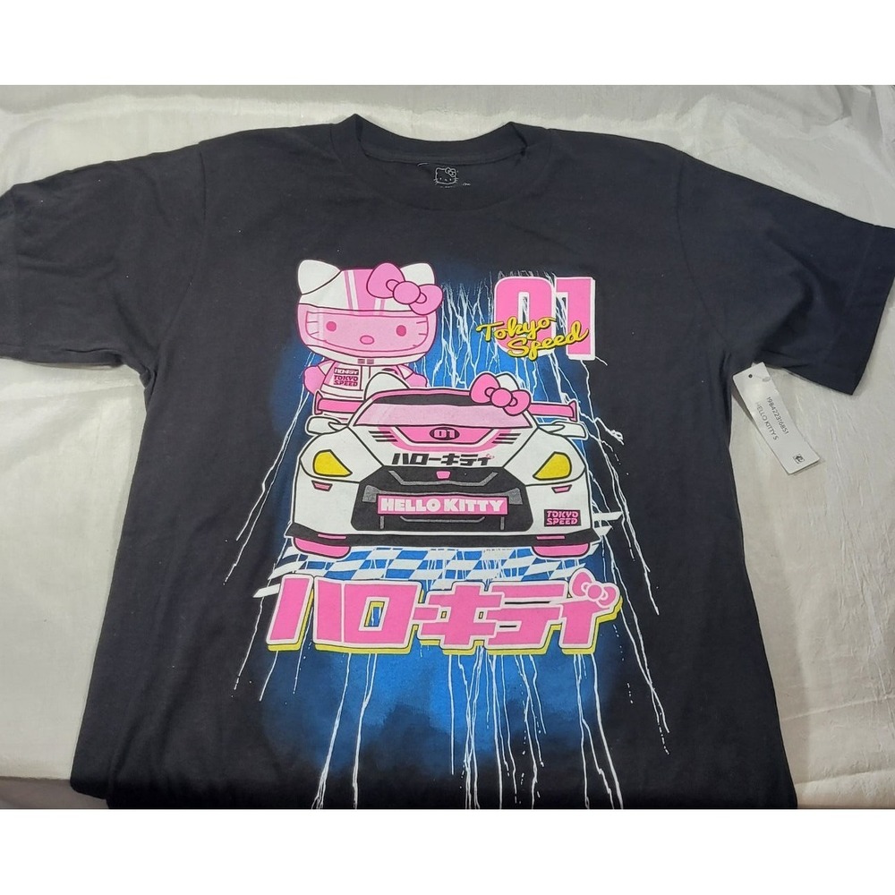 Bioworld Sanrio‎ Hello Kitty Tokyo 1 Speed Black Short Sleeve T-Shirt - Small